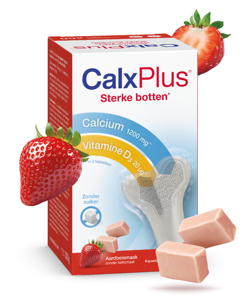 CalxPlus® Kauwtabletten Aardbei